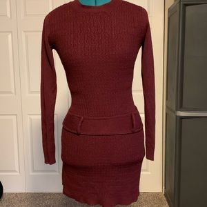 Reddish-purple knit dress